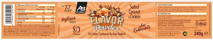 Nutritional values and ingredients All Stars Flavor Powder (240G can) (Salted Caramel & Cookies, 1 x, 240 g)
