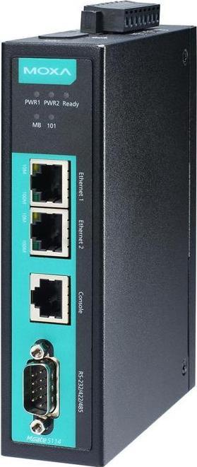Image du produit Moxa MGATE 5114-T - Passerelle Modbus IEC101 à IEC104 à 1 port, -40 à 75C température de fonctionnement