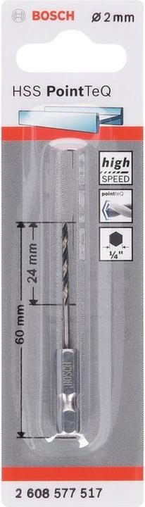 Actual product image Bosch Professional Zubehör HSS PointTeQ hexagon drill bit 2 mm (2 mm)