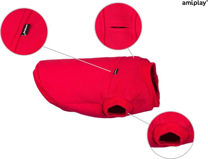 Image du produit amiplay Hoodie Dog Denver Chihuahua 25cm Red (25, Manteau pour chien)