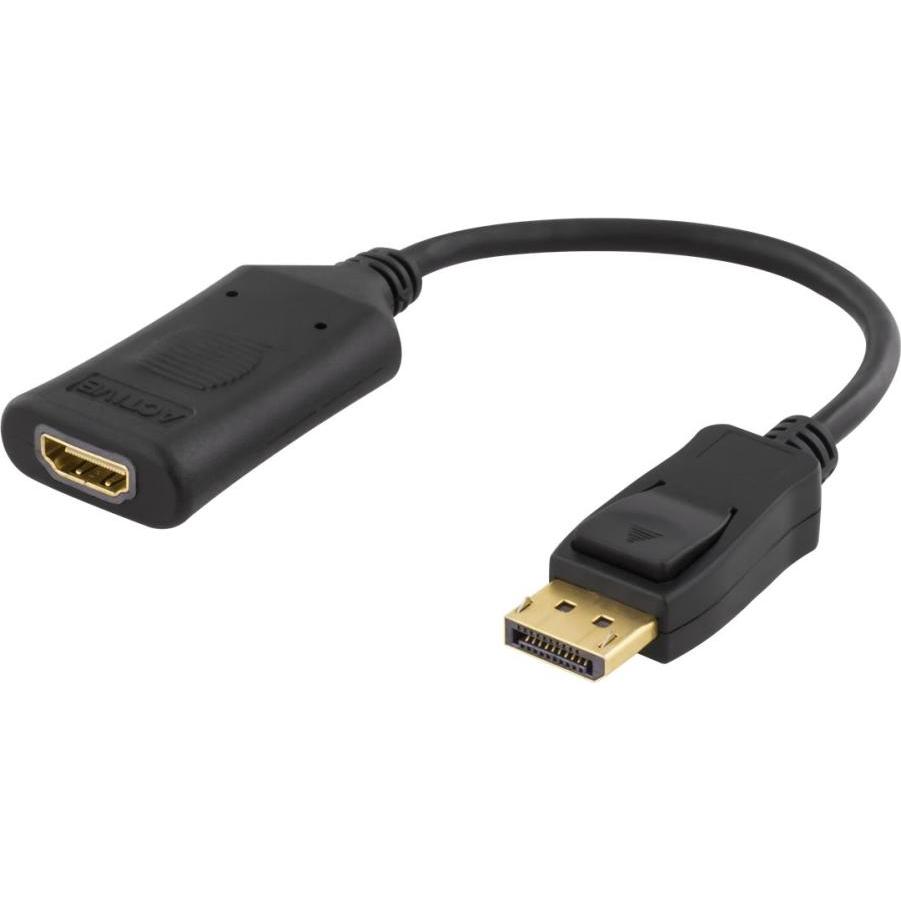 Thumbnail - Deltaco DP-HDMI32 video cable adapter HDMI Type A (Standard) USB Type-A Black (USB-A, HDMI, 10 cm), Data + Video Adapter...