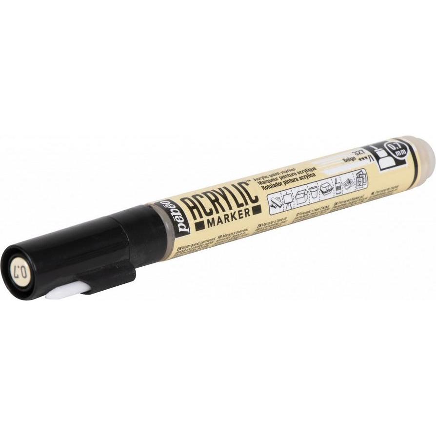 Pebeo, Marker, Acrylic Marker Extra Dünn Rundspitze 0,7mm (Beige, 0.70 mm)