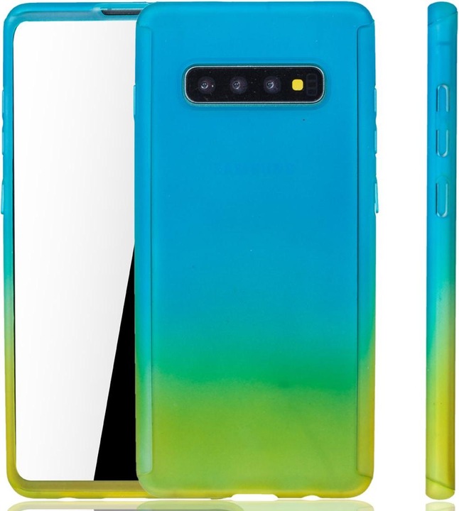Actual product image König Design Case Mobile Protection for Samsung Galaxy S10 Full Case Cover Screen Protector 360 Yellow (Samsung Galaxy S10+)