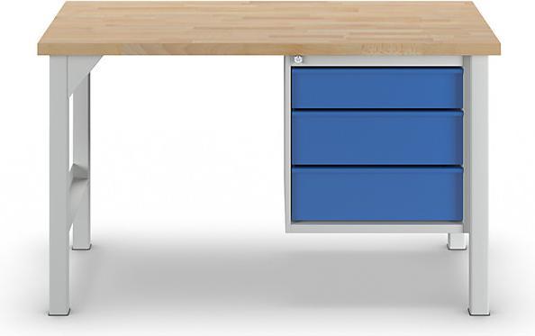 Actual product image MBA-System Modular workbench, width 1500 mm, 3 drawers 1 x 125 / 2 x 175 mm, light (150 cm, 75 cm)