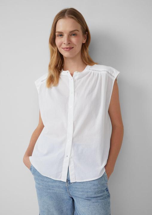 Immagine prodotto s.Oliver Bluse Weites Blusentop mit Raffung und Spitzen-Detail (48)