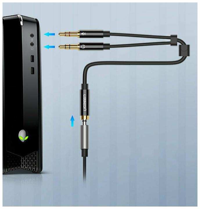 Actual product image Ugreen Microphone and headphone Y splitter 3.5 mm jack (0.20 m, 3.5mm jack (AUX))