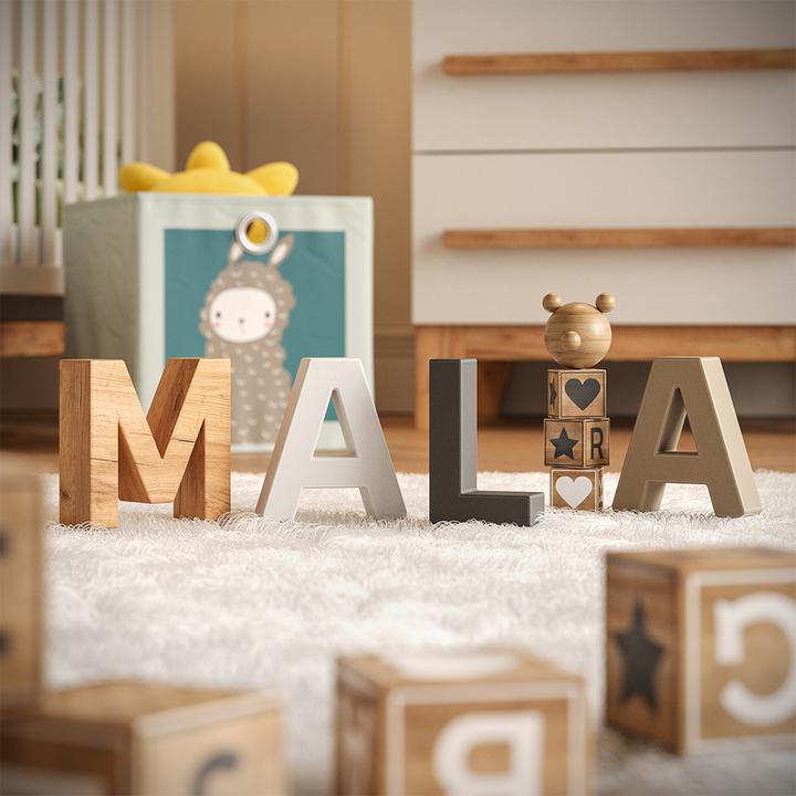 Actual product image VitaliSpa Wandregal Kinderzimmer Malia, Grau/Artisan/Artisan, 70 x 20 cm