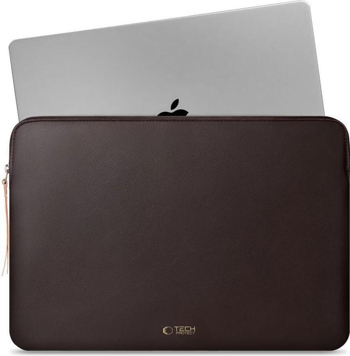 Image du produit Tech-Protect Fleece-Laptoptasche 13-14" - Braun (14", Universel)