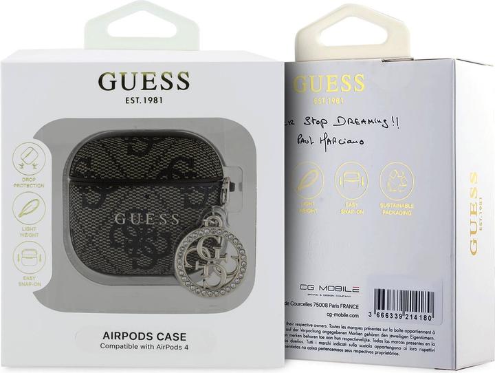 Actual product image Guess 4G Strass Charm Cover für Apple Airpods 4 - brown (Headphone sleeve)