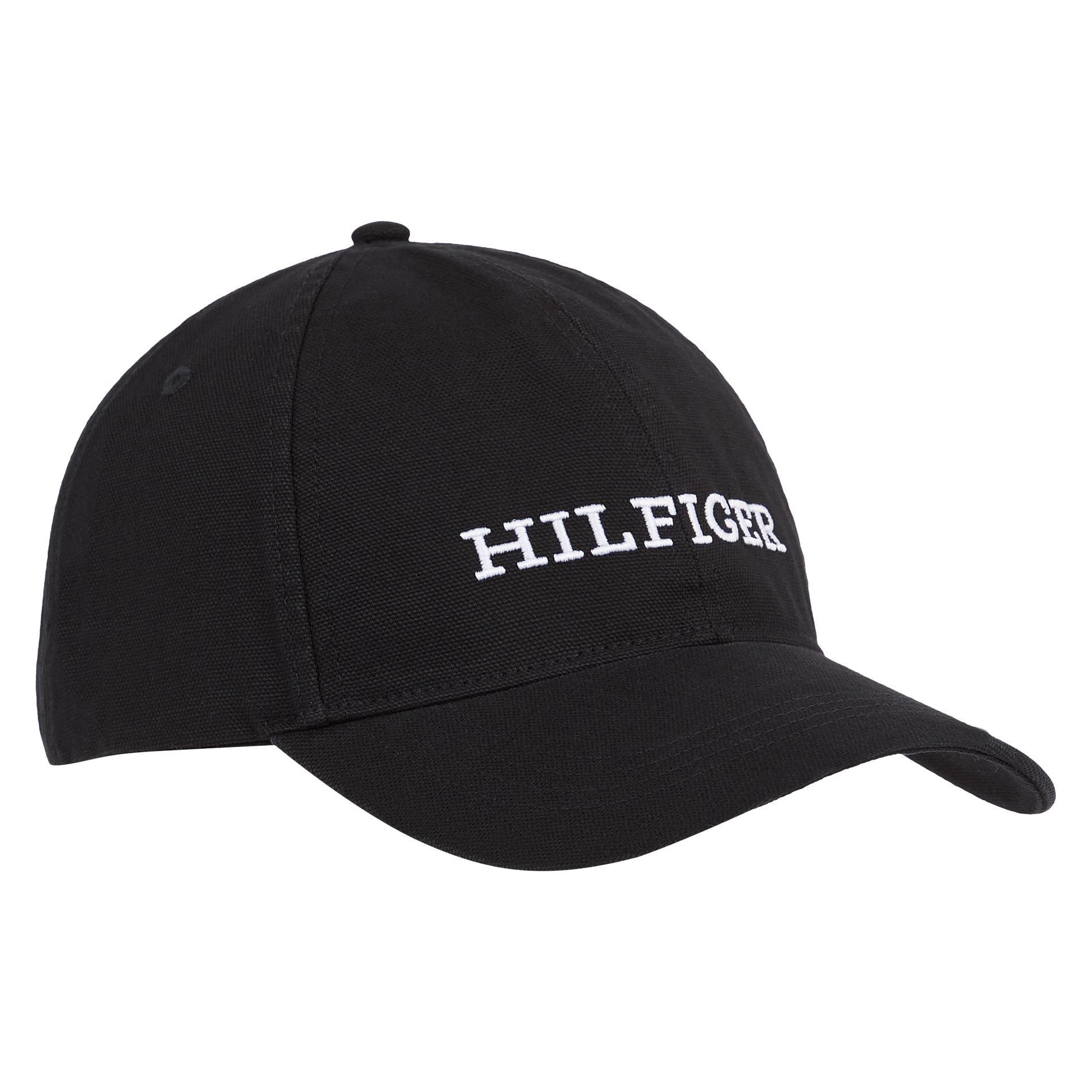 Tommy Hilfiger, Mannen, Kappen, Th Monotype Zachte 6 Paneel Pet, Zwart, (Eén Maat Voor Iedereen)