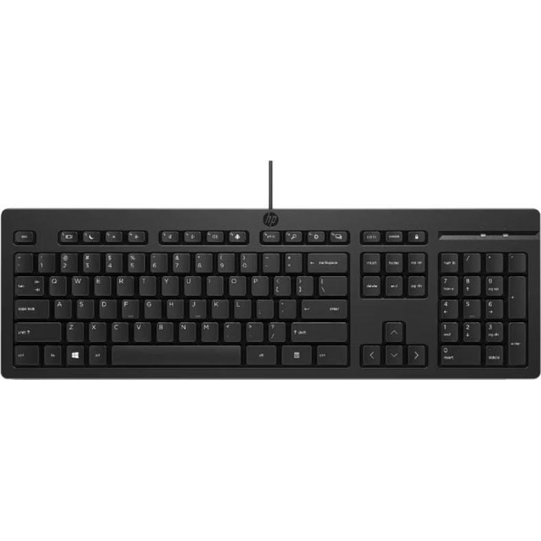 HP Computer accessories 125 G2 USB WD KBD Bulk (USA, Kabelgebunden), Tastatur, Schwarz