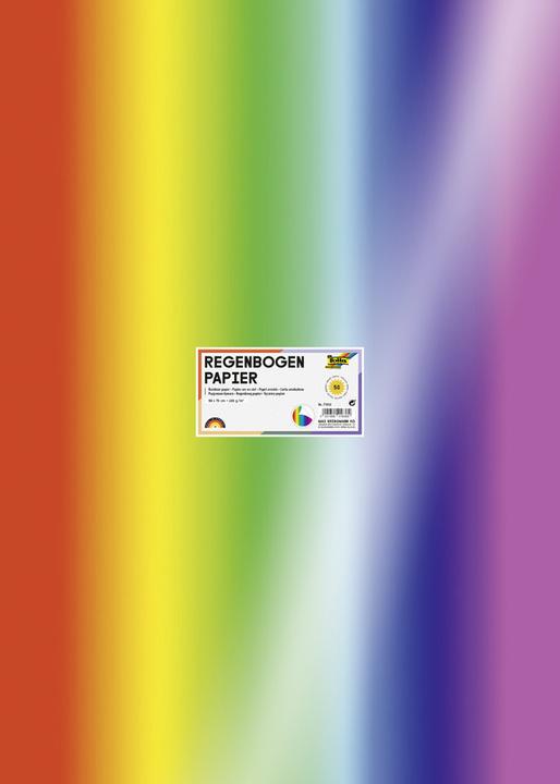 Produktbild Folia Regenbogenpapier einseitig 100g/m², 50x70cm (100 g/m²)