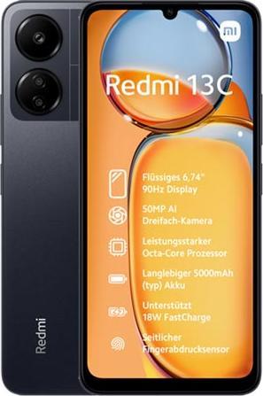 Produktbild Xiaomi Redmi 13C (128 GB, Midnight Black, 6.74", Dual SIM, 4G)