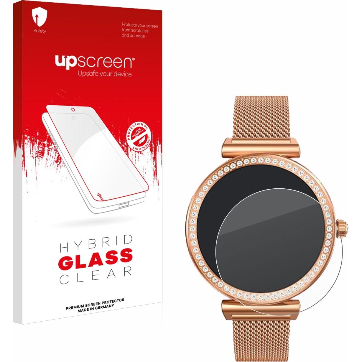 upscreen Schutzglas Schutzfolie Displayschutz Display Schutz Glas Folie klar, Smartwatch Schutzfolie, Transparent