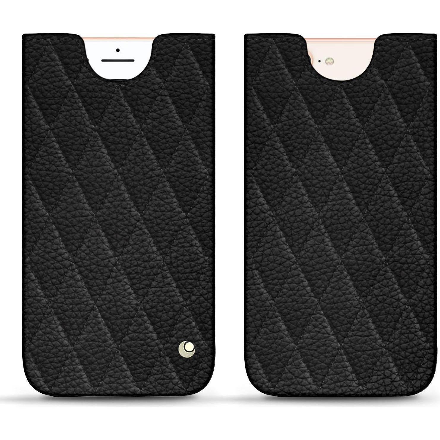 Noreve Lederschutzhülle (Apple iPhone 8 Plus), Smartphone Hülle, Schwarz