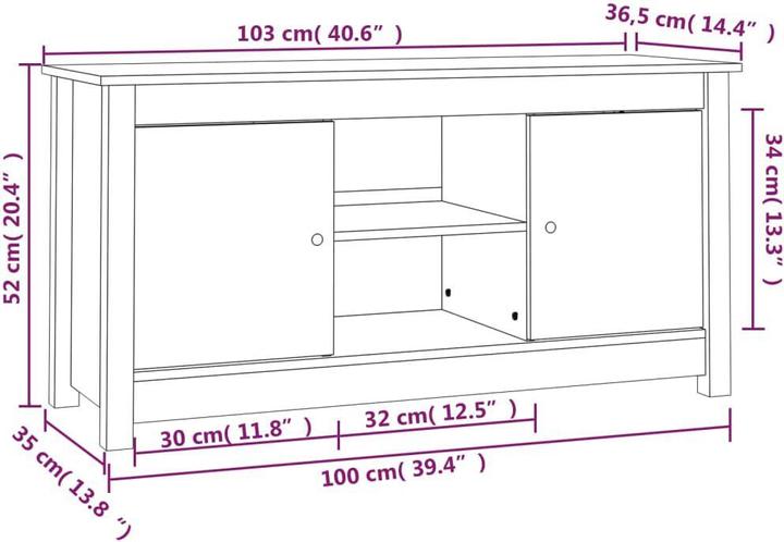Produktbild vidaXL TV-Schrank (103 x 36.50 x 52 cm)