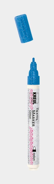Produktbild Kreul Stoffmalstift, Textilmarker Javana texi mäx Glitter für helle und dunkle Stoffe (Blau, 4 mm)