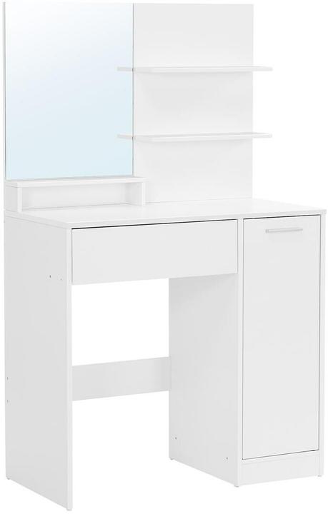 Vasagle Tavolino rettangolare bianco, struttura laterale bianca, 80,0 cm 132,0 cm (80 x 40 x 132 cm)