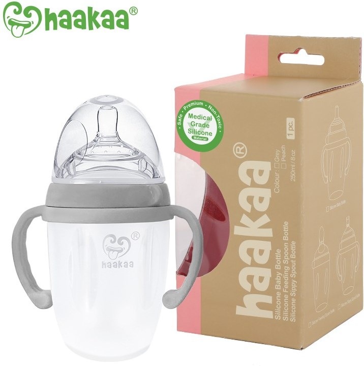 Actual product image Haakaa Generation 3 Baby Bottle 250ml - Grey