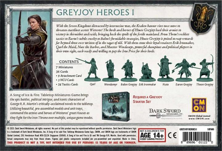 Image du produit Cmon CMND0161 - Song of Ice & Fire : Greyjoy Heroes #1, jeu de société, pour 2 joueurs, 14 ans et plus. (Espagnol, 2 Joueur)