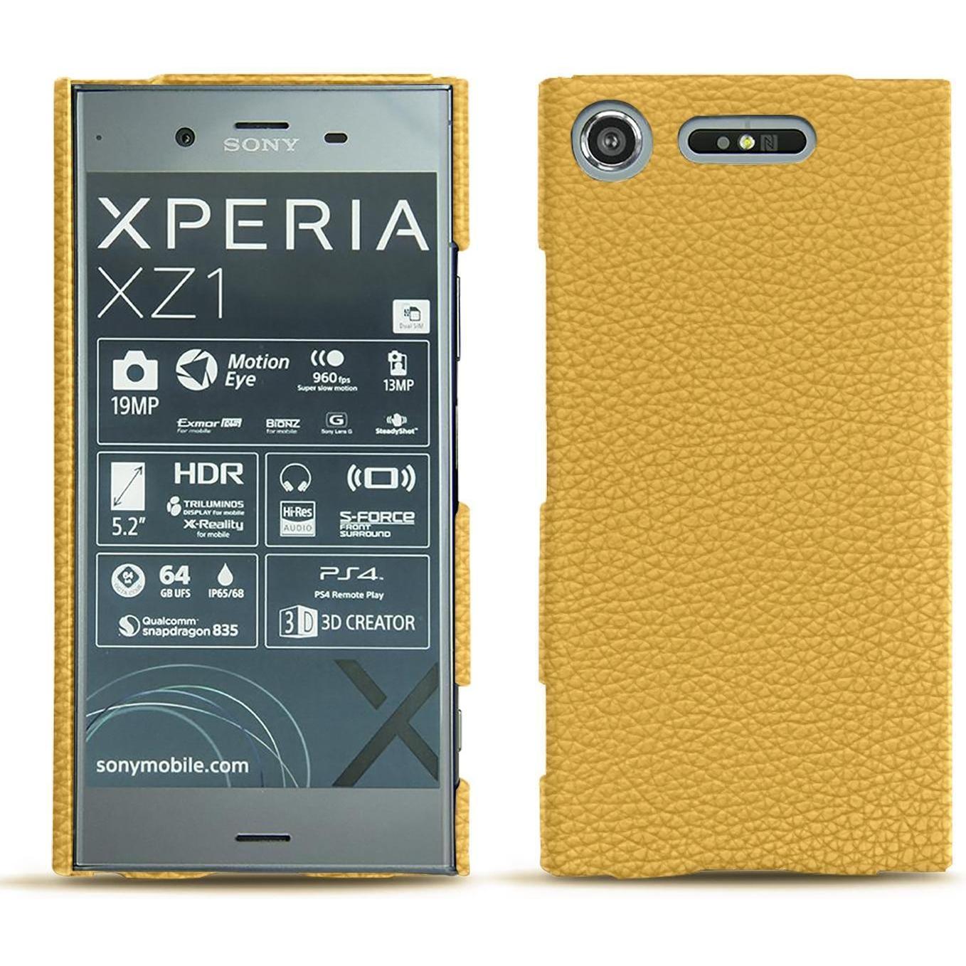 Noreve Lederschutzhülle (Sony Xperia XZ1), Smartphone Hülle, Orange