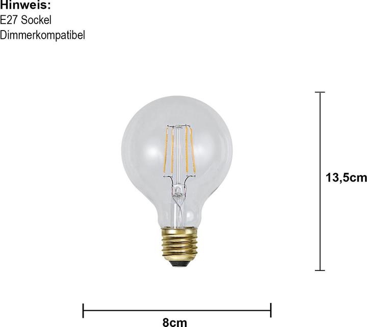 Produktbild Star Trading LED Leuchtmittel E27 G80 Soft Glow (E27, 1.60 W, 140 lm, 1 x, F)