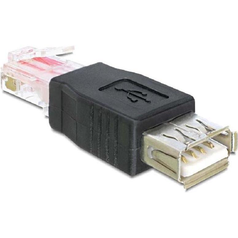 Delock USB Buchse > RJ45 Stecker (0.06 m, USB 2.0), USB Kabel