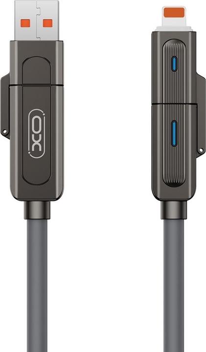 Image du produit xO cabel NB275 4w1 USB-C - Lightning + USB + USB-C 60W 1,0m szary (1 m, 60 W)