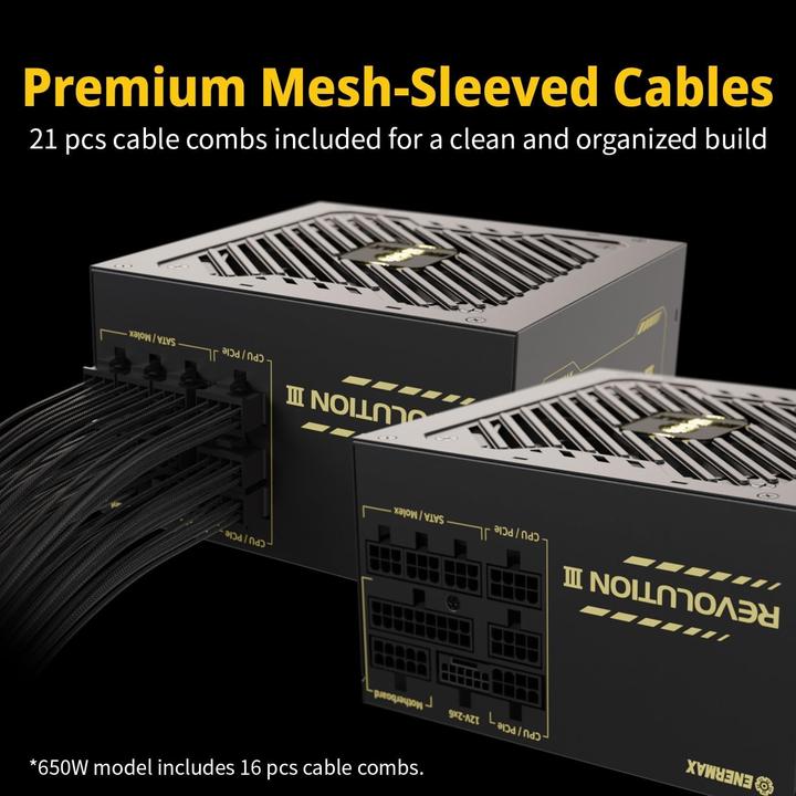 Productafbeelding Enermax Power Supply 850W Revolution3 80+ Gold Black FULLMOD (850 W)