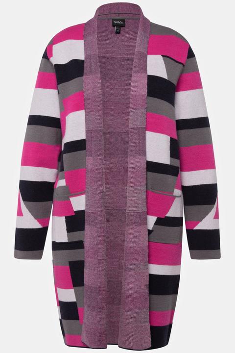 Produktbild Ulla Popken Strickjacke, Jacquard, offene Form, Kelchkragen