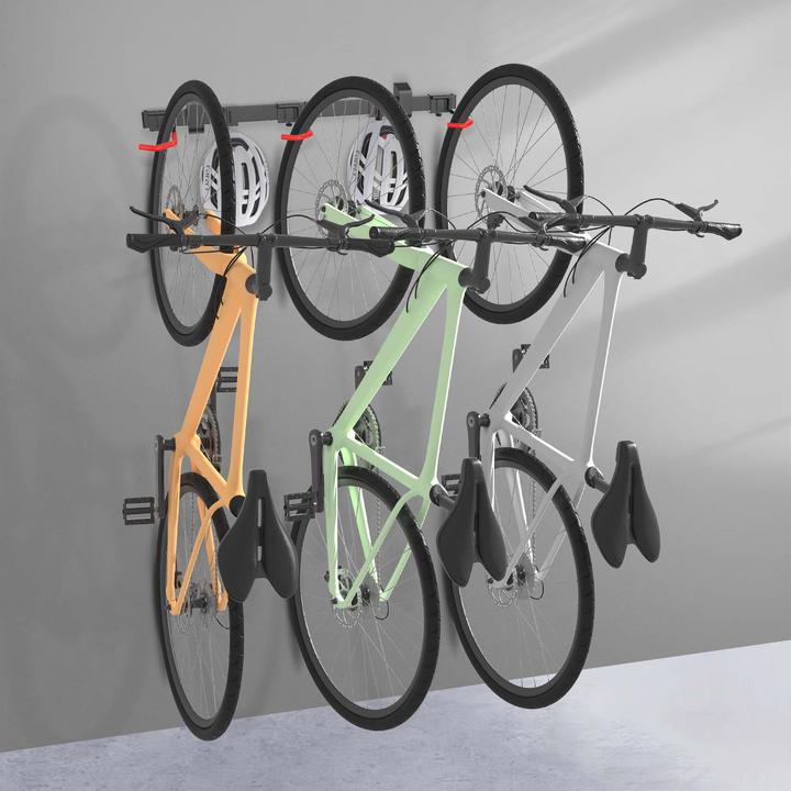 Actual product image Wiltec Bicycle wall mount 3 bikes 82.4x18x13.6cm 150kg Bicycle mount