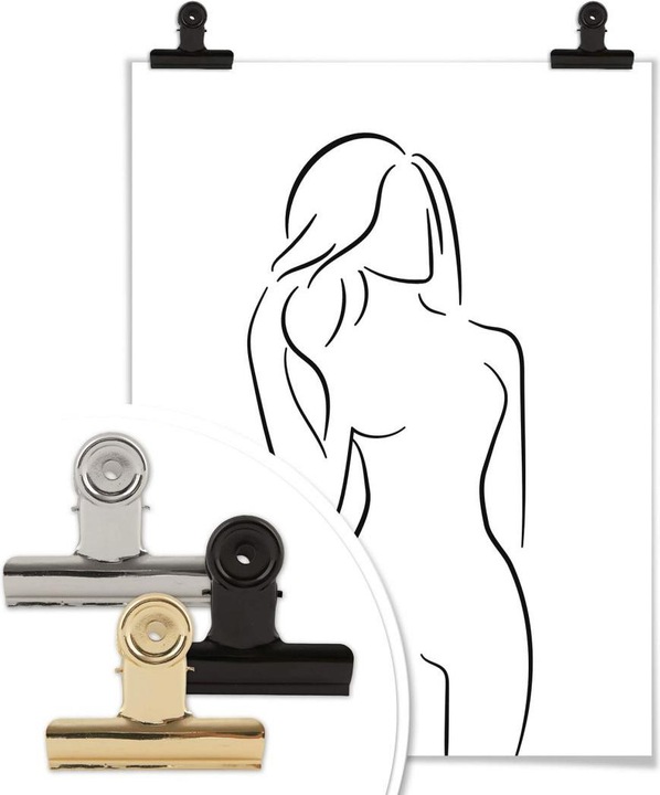 Produktbild Trenddeko Lineart - Weibliche Kurven (60 x 80 cm)