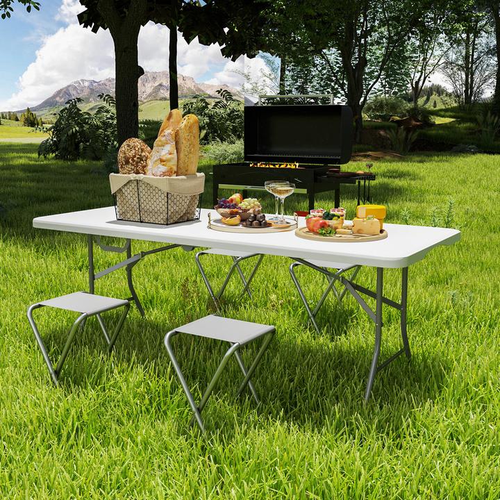 Produktbild Outsunny Campingtisch Metall, HDPE Weiss