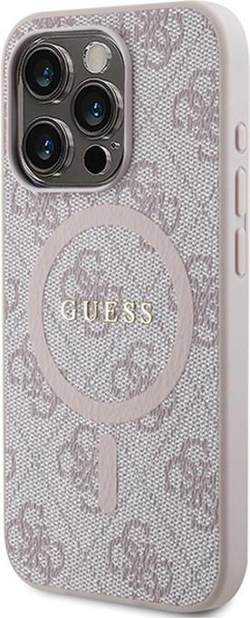 Actual product image Guess GUHMP14XG4GFRP iPhone 14 Pro Max 6.7" różowy/pink hardcase 4G Collection Leather Metal Logo Ma (Apple iPhone 14 Pro Max)