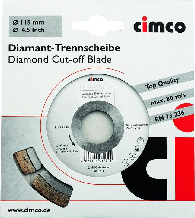 Produktbild Cimco Diamanttrennscheibe