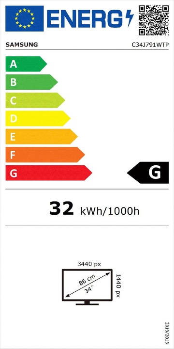 Energie-Label Samsung C34J791 (3440 x 1440 Pixel, 34")