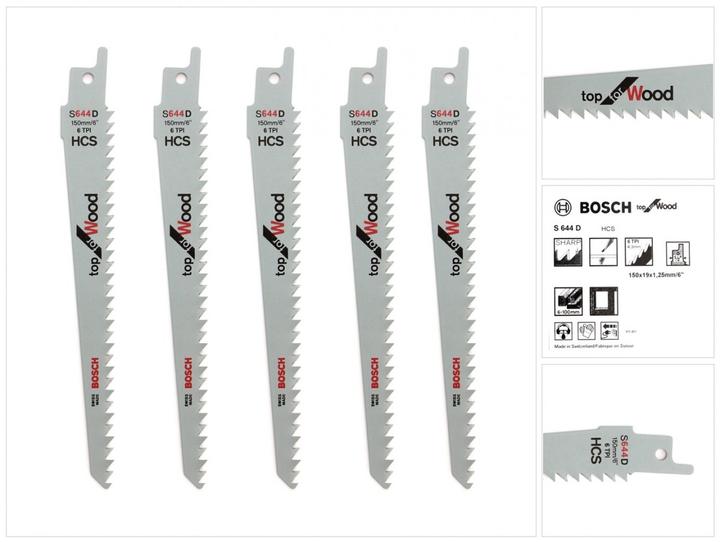 Image du produit Bosch Professional Zubehör Lame de scie sabre S 644 D, Top for Wood, paquet de 5