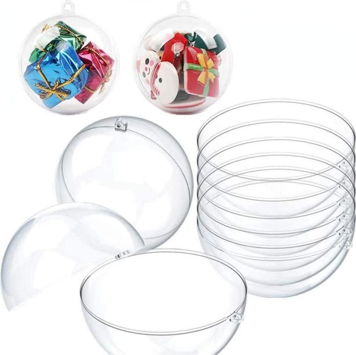 I Am Creative Acryl Christbaumkugeln 10er Set Ø7cm DIY Weihnachtskugel Transparent (10 -teilig)