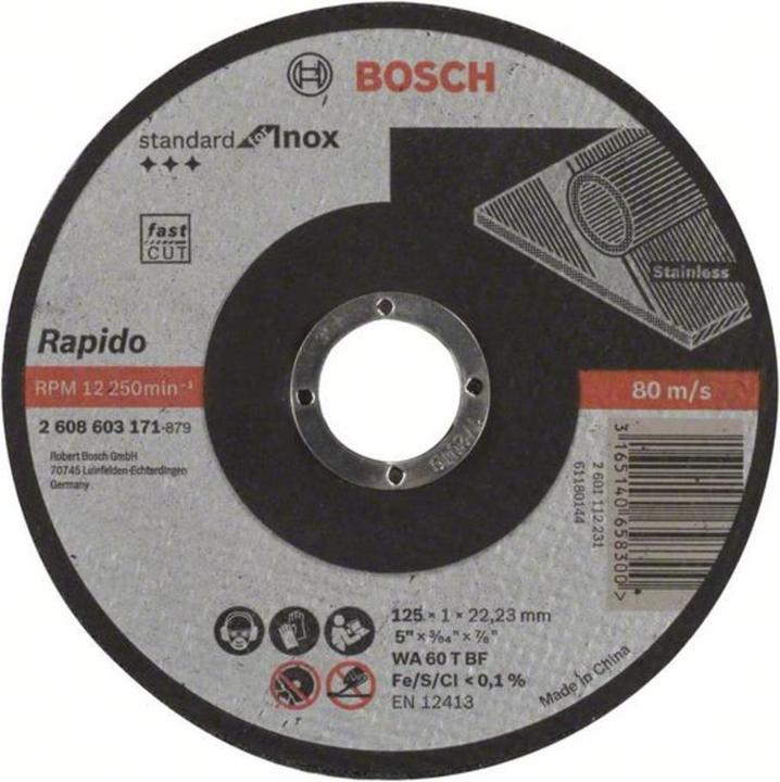 Image du produit Bosch Professional Zubehör Disque à tronçonner PRO Stainless Steel and Metal, 125 x 1 x 22,23 mm