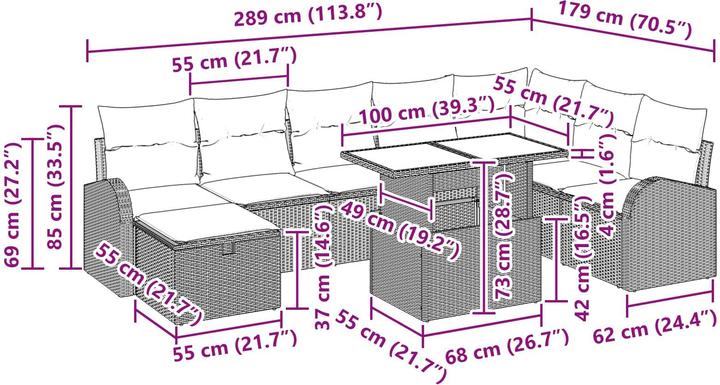 Produktbild vidaXL Gartensofa-set