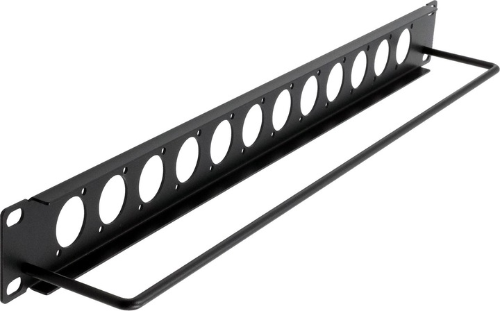 Produktbild Exsys 19" Rackblende 1HE, 12x D-Typ (XLR), mit Kabelfangbügel (Zubehör)