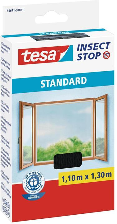 Produktbild tesa Insektenschutz STANDARD für Fenster, mit Klettband, ohne Bohren (110 x 130 cm)