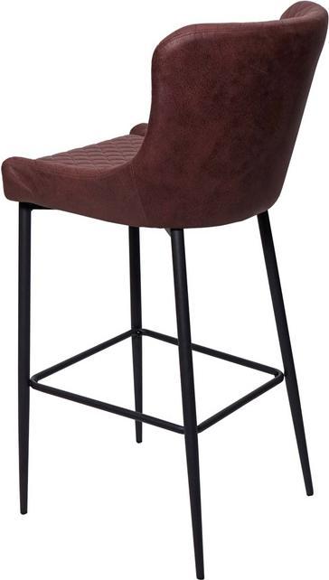 Produktbild Swisshandel24 Barhocker, Barstuhl Tresenhocker, Vintage Metall Fussablage Stoff/Textil braun