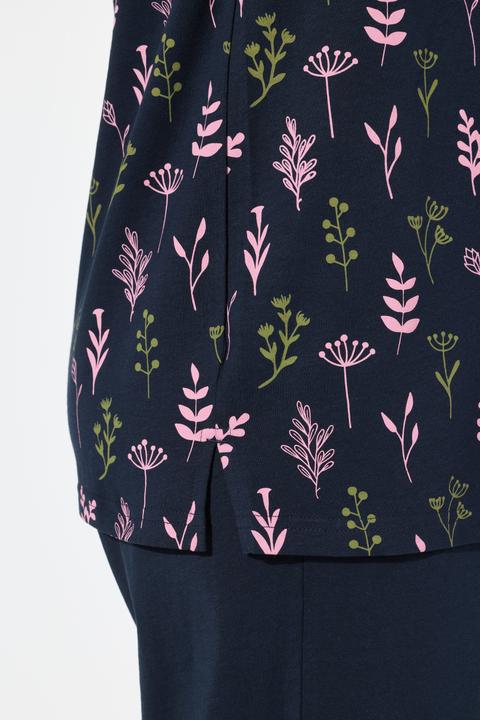 Produktbild Ulla Popken Schlafanzug-Shirt, V-Ausschnitt, Halbarm (60)