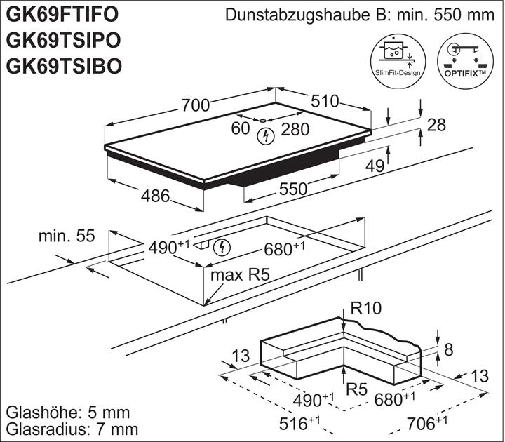 Produktbild Electrolux GK69TSIBO (69 cm, Induktionskochfeld)
