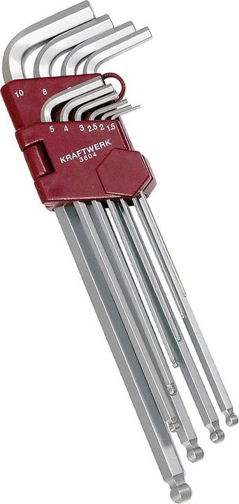 Actual product image Kraftwerk 10-p. Ballpoint hex. key wrench set XXL