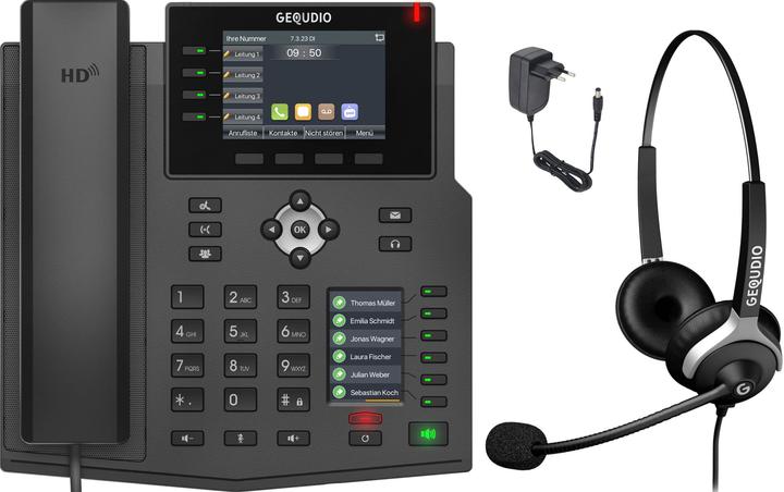 Produktbild Gequdio GX5+ IP-Telefon Set mit Netzteil & Headset