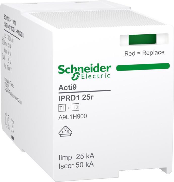 Schneider Modulo di protezione sostitutivo per scaricatore combinato iPRD1 25r 3P/3P+N, tipo 1+2, modulo L-N