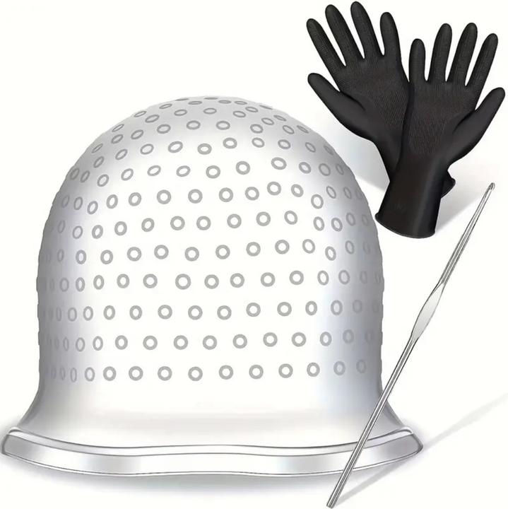 Immagine prodotto Jerbat Haarfärbung-Highlights-Kappe mit Haken + Handschuhe