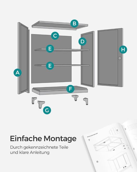 Actual product image Songmics Metall-Lagerschrank 40 x 80 x 90 cm, Weiss (80 x 90 x 40 cm)